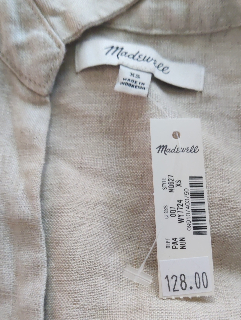 Madewell Linen Split-Neck Tunic Dress - Natural - Picture 6 of 12